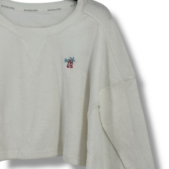 Copied - Magnlens Terry Cropped Dolman Sweatshirt Womens Size XS 160 - Picture 2 of 6